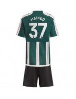 Manchester United Kobbie Mainoo #37 Venkovní dres pro děti 2023-24 Krátký Rukáv (+ trenýrky)